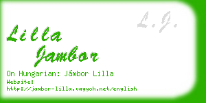 lilla jambor business card